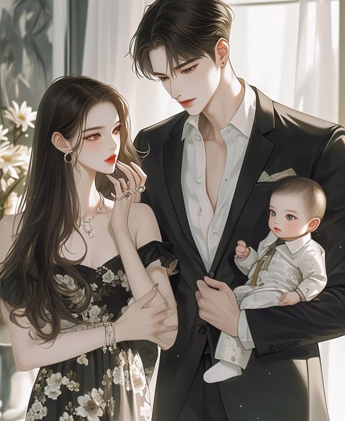 ảnh gia đình anime bố ẵm con đẹp mắt