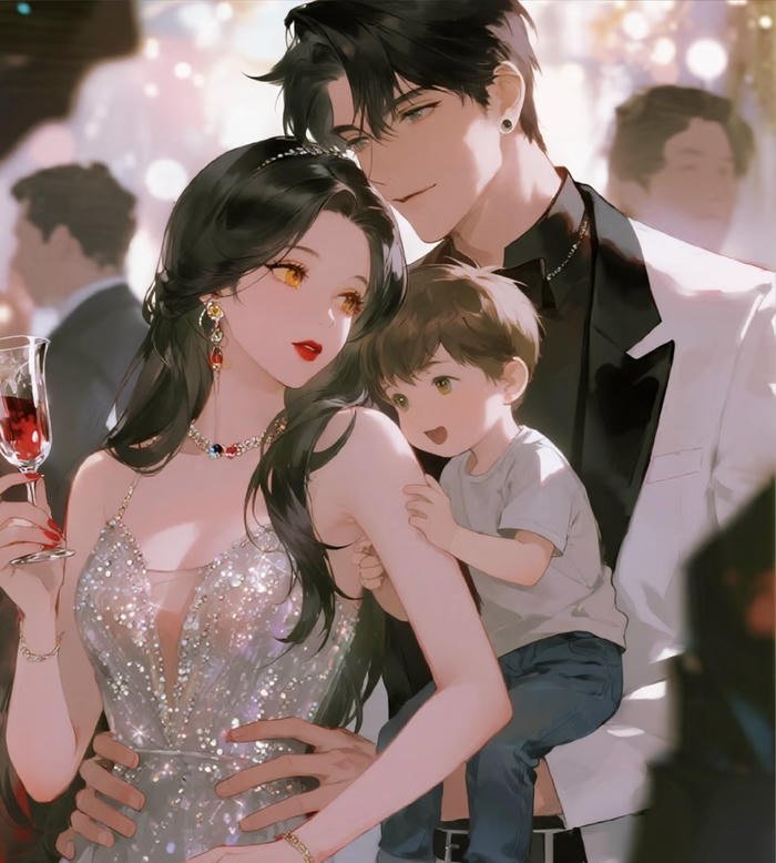 bức ảnh anime gia đình không khí vui tươi