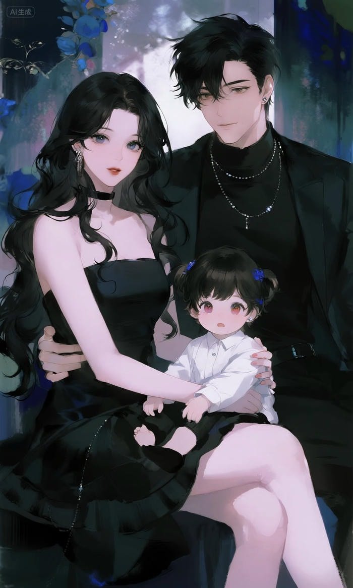 bức ảnh gia đình anime mẹ dịu dàng