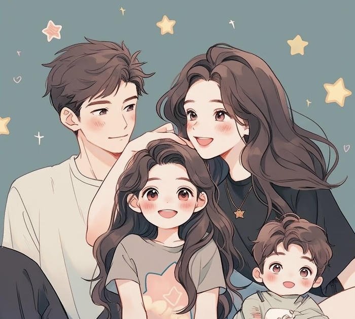 bức ảnh gia đình anime yêu thương