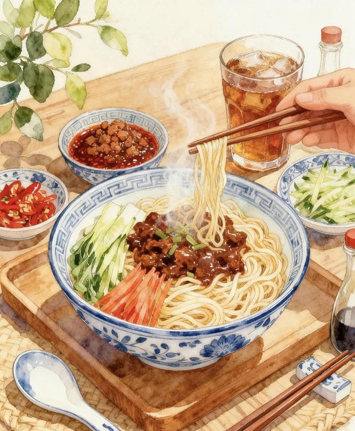 bức hình bát mỳ anime đồ ăn phong cách Trung hoa