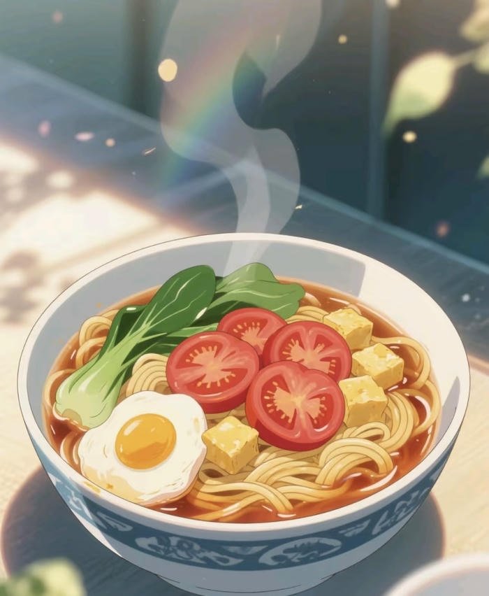 bức hình đồ ăn anime mỳ vằn thắn