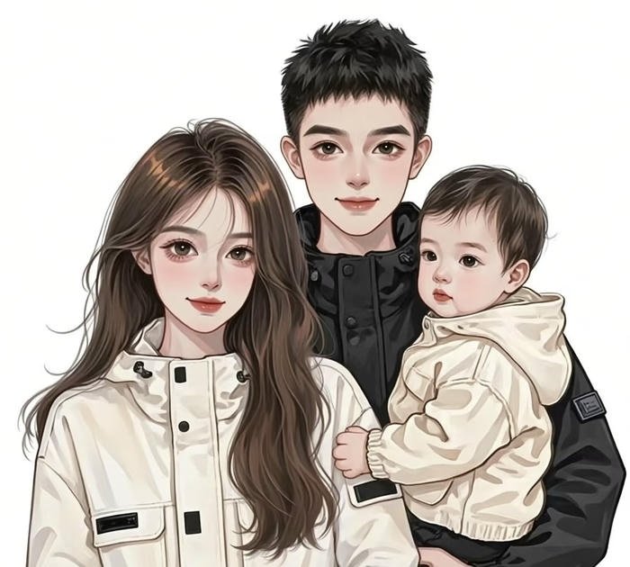 gia đình anime bức ảnh ấn tượng