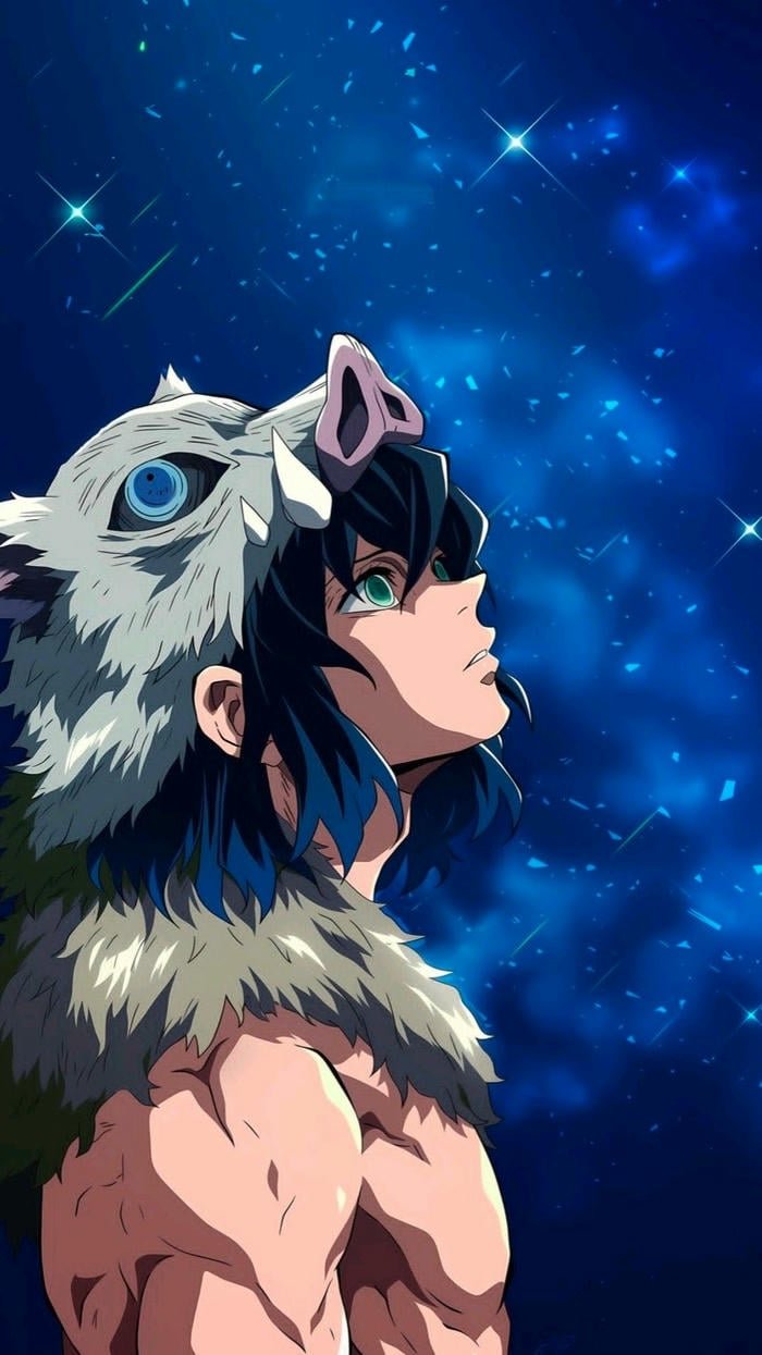 Ảnh Inosuke anime mái tóc bờm xù