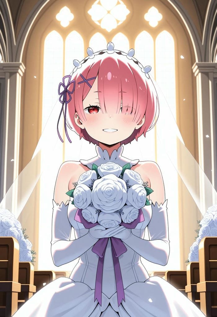 Ảnh Ram Re Zero giây phút lãng mạn