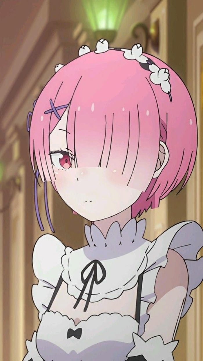 Ảnh Ram Re Zero tóc hồng đáng yêu