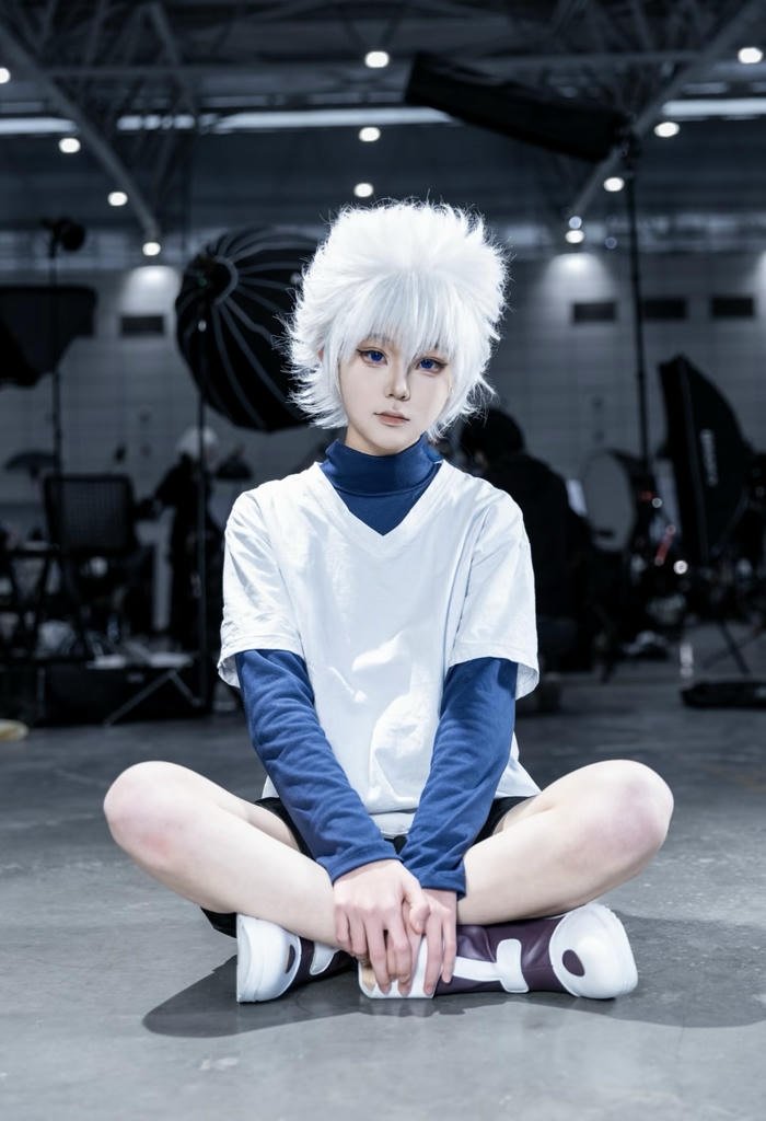 Ảnh killua cosplay ánh nhìn sắc sảo bí ẩn