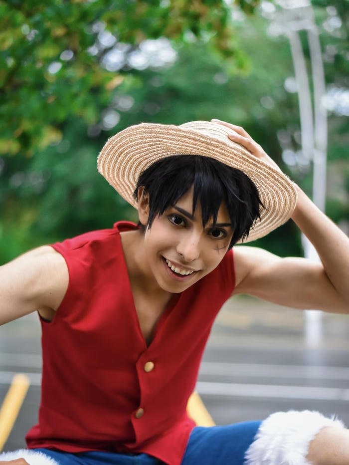 Ảnh luffy cosplay nụ cười thoải mái