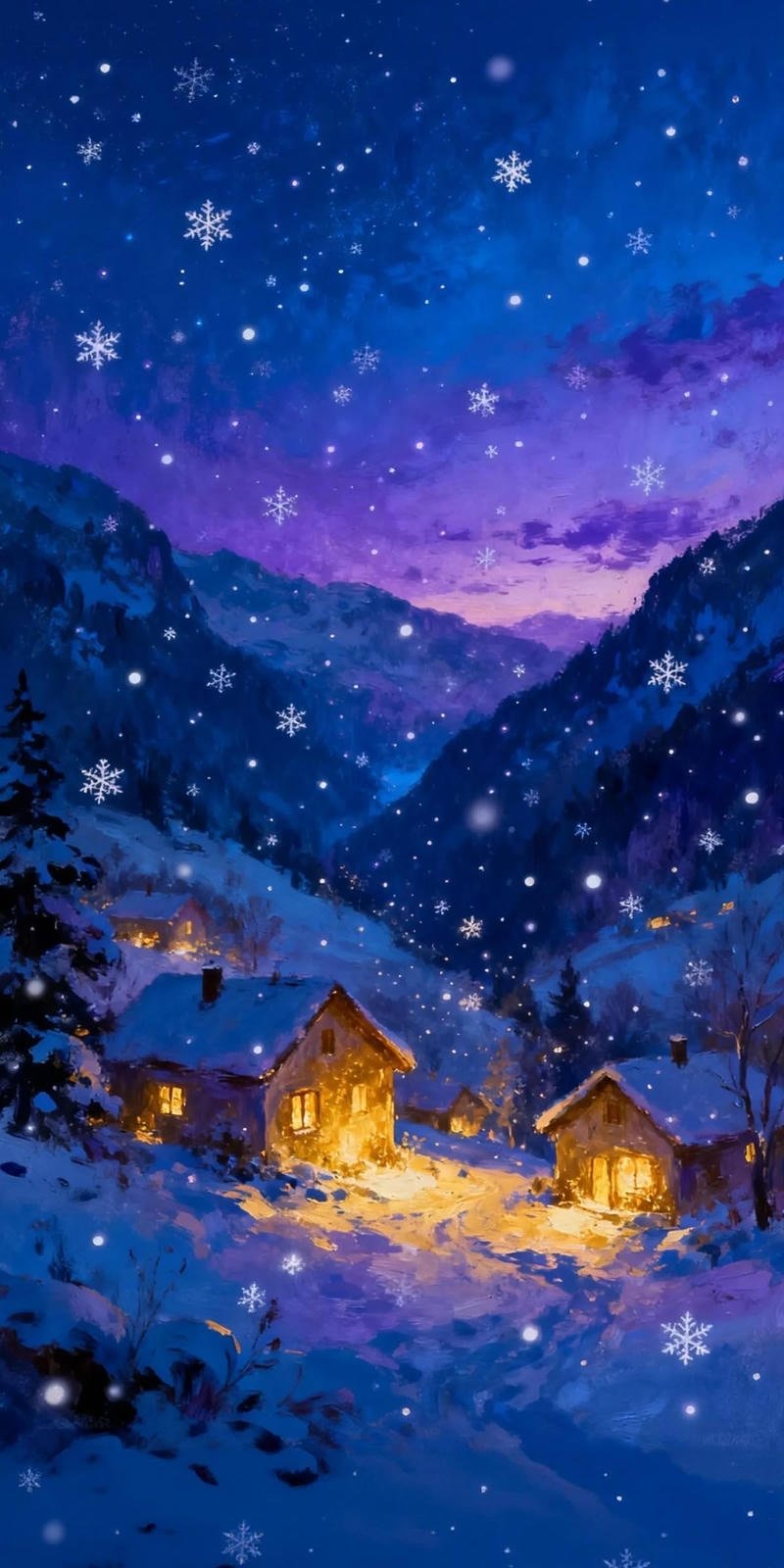 Ảnh tuyết rơi anime rừng cây tuyết