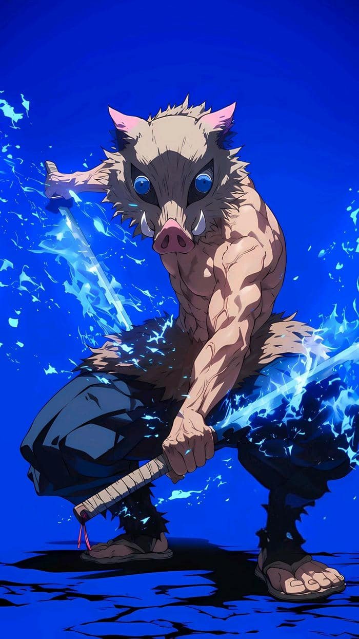 Anime Inosuke nhảy tấn công kẻ thù