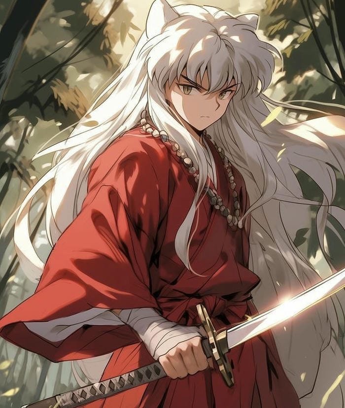 Anime Inuyasha ánh mắt kiên cường