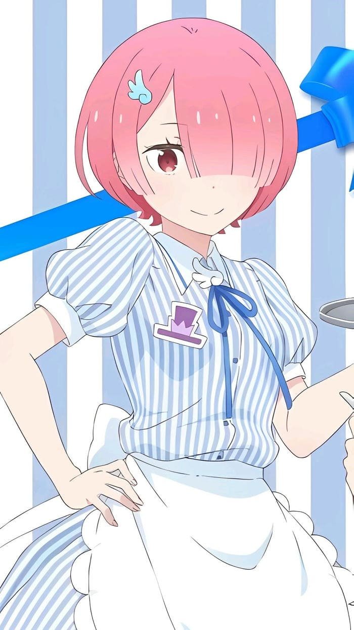 Anime Ram Re Zero tóc hồng dịu dàng