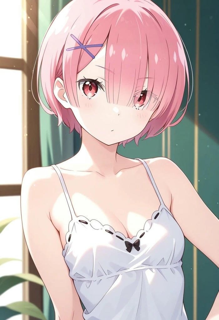 Anime Ram Re Zero váy trắng sexy