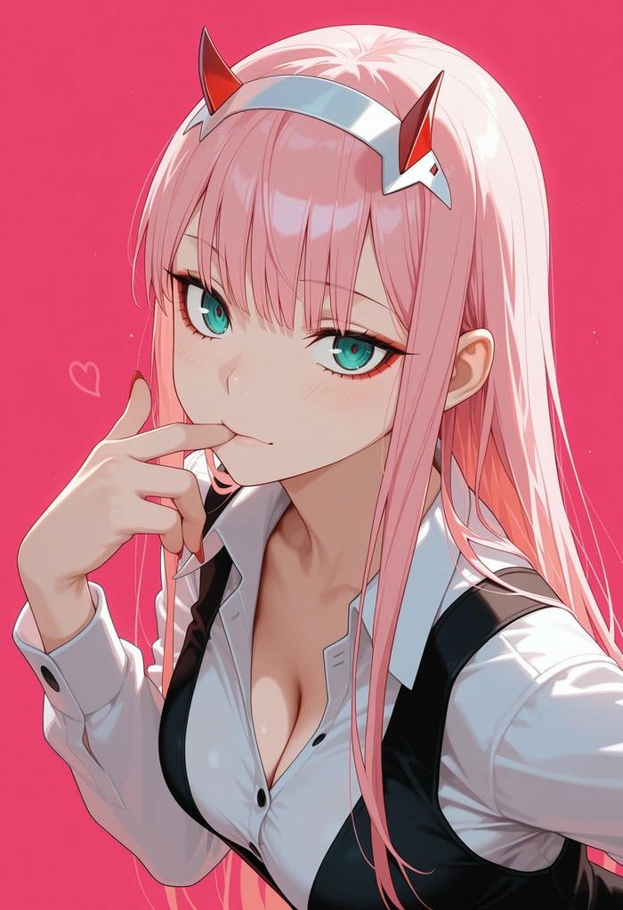 Anime Zero Two mang vẻ quyến rũ
