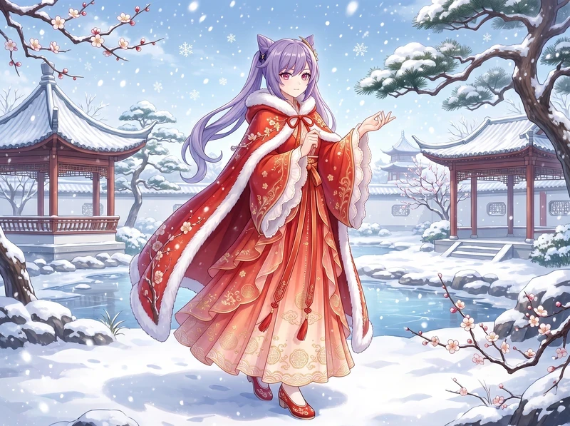 Anime tuyết rơi hình dịu dàng huyền bí