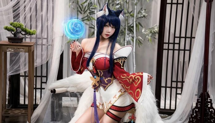 Bức ảnh cosplay ahri nét mặt đáng yêu