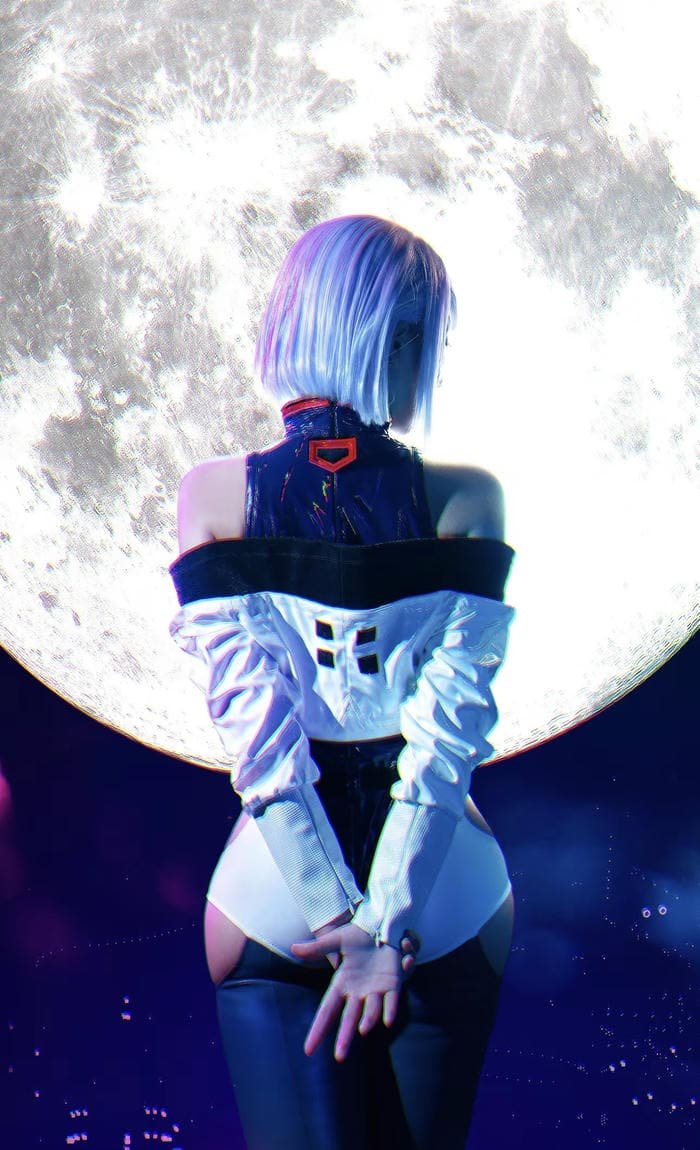 Bức ảnh cosplay lucy đứng quay lưng
