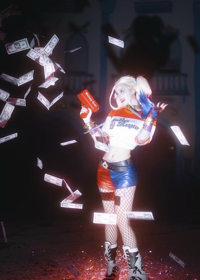 Bức ảnh harley quinn cosplay trang phục phong cách đường phố