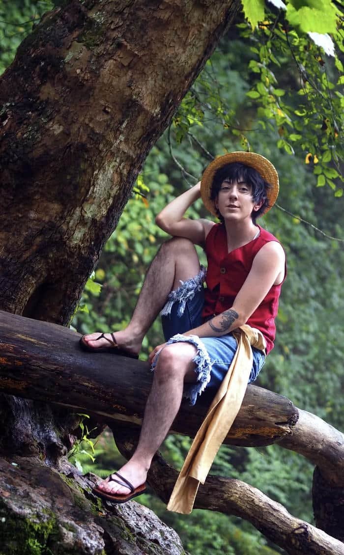 Bức ảnh luffy cosplay biểu cảm tự nhiên