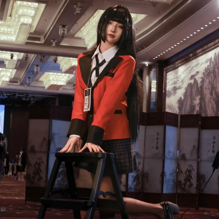 Bức ảnh yumeko cosplay biểu cảm thách thức