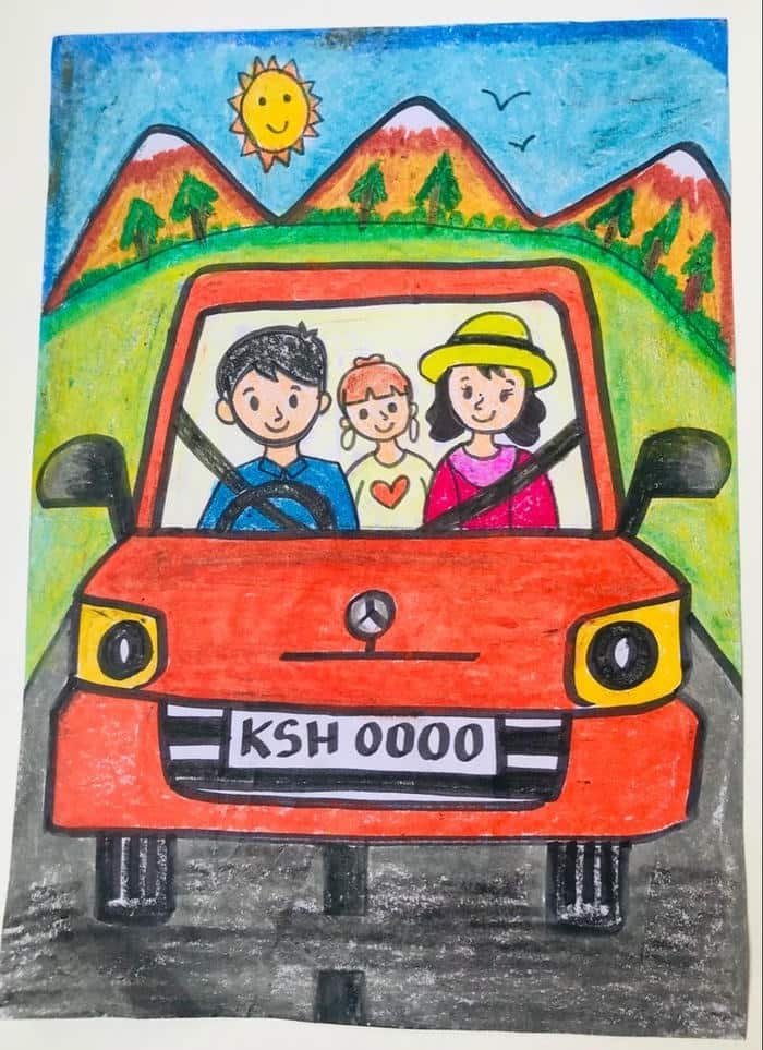 Cách sắp xếp hình ảnh rõ ràng trong tranh vẽ ô tô