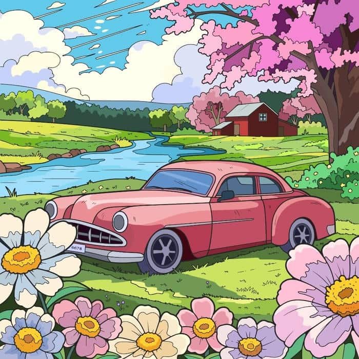 Cảm giác chuyển động xuất hiện trong tranh vẽ ô tô