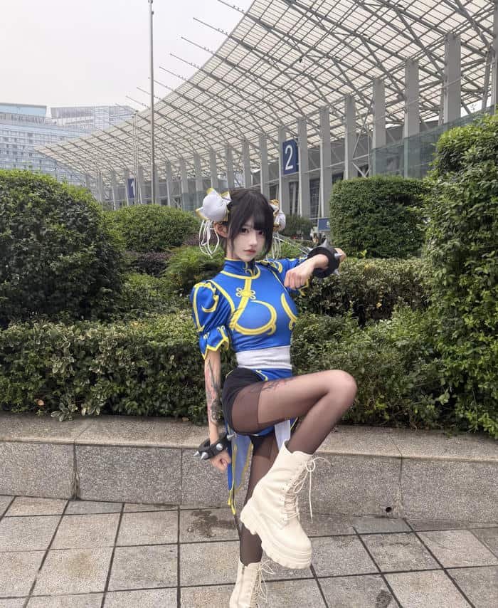 Cosplay chun li phong thái chiến đấu ấn tượng