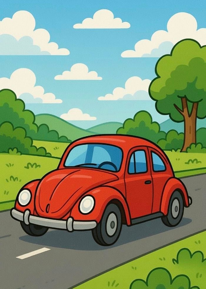 Góc nhìn sáng tạo được truyền tải bằng tranh vẽ ô tô