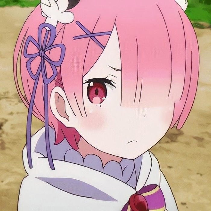 Hình Ram Re Zero mái tóc mượt