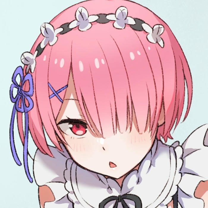 Hình Ram Re Zero mái tóc thẳng mượt