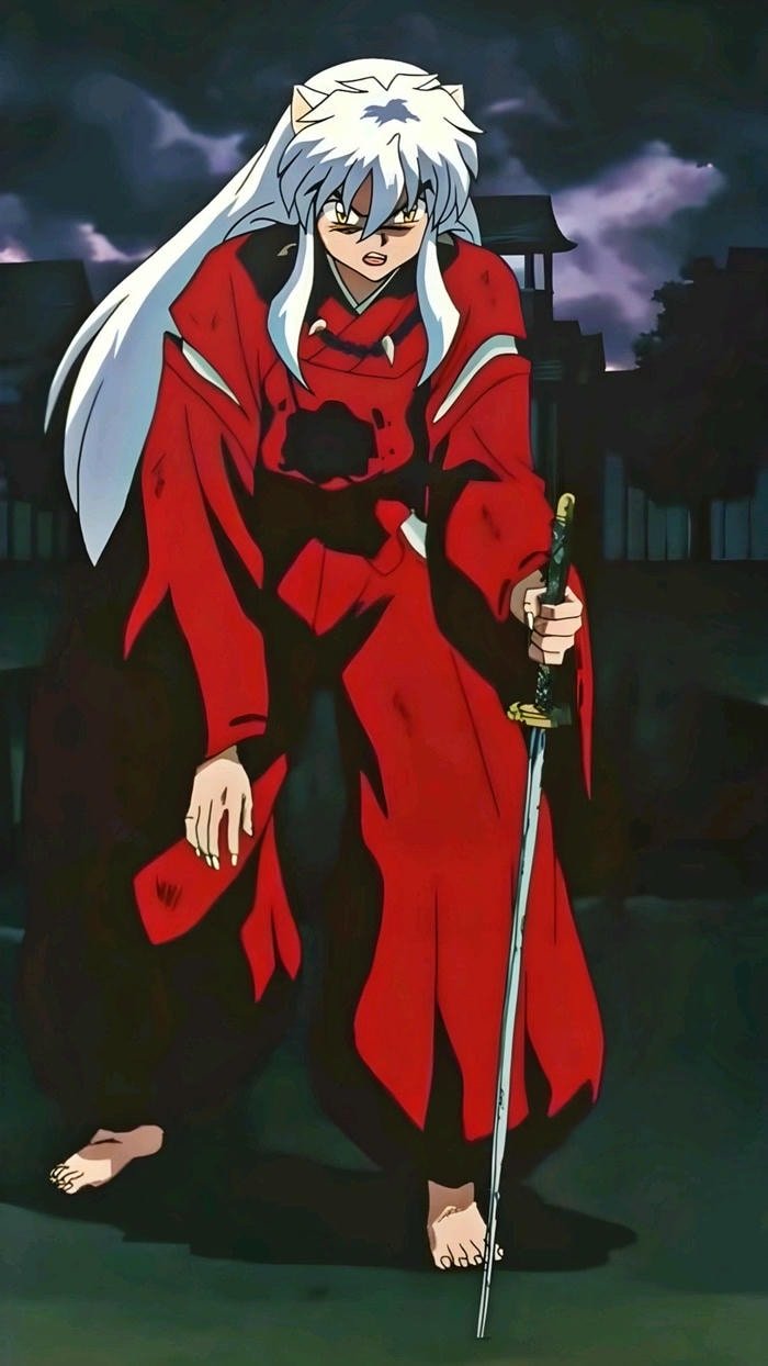 Hình ảnh Inuyasha đang cầm kiếm