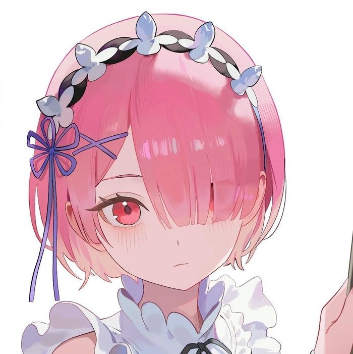 Hình ảnh Ram Re Zero tóc ngắn hồng