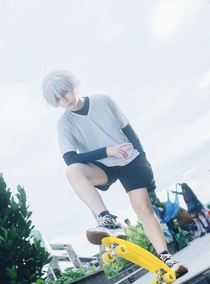 Hình ảnh killua cosplay tạo hình anime chân thực