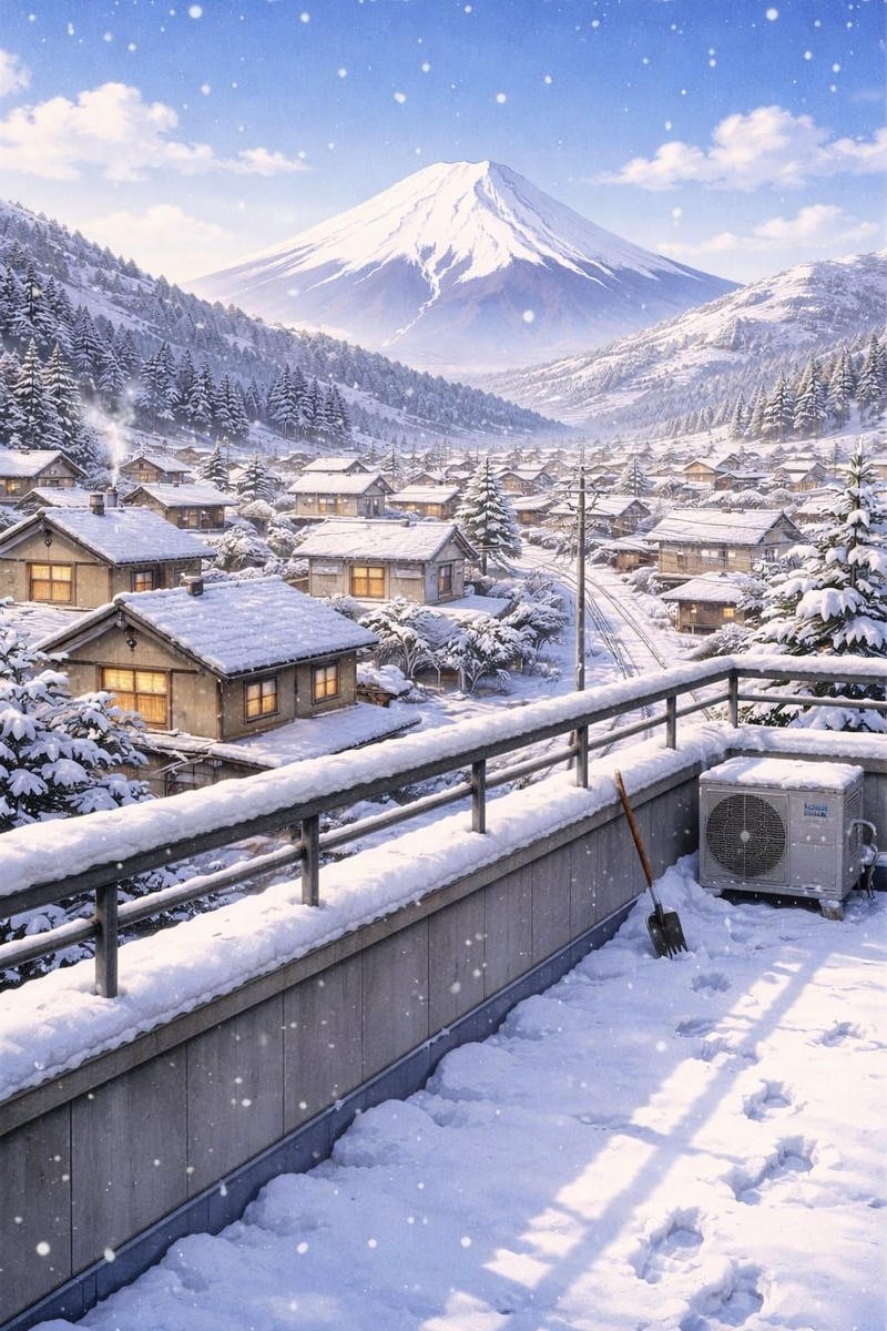 Hình ảnh tuyết rơi anime bầu trời mùa đông