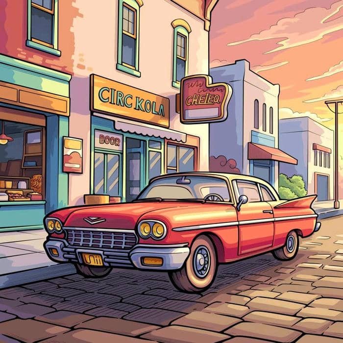 Hình ảnh xe được diễn tả mạch lạc trong tranh vẽ ô tô