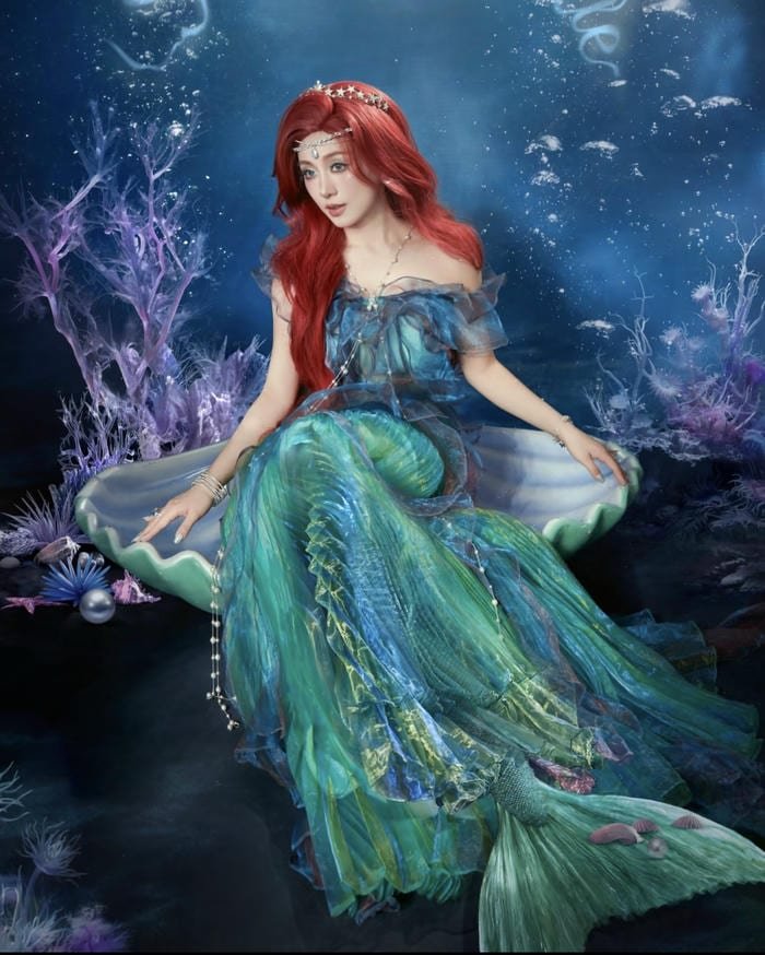 Hình cosplay nàng tiên cá dáng đứng duyên dáng