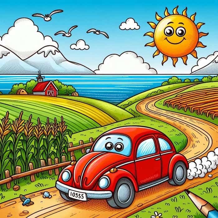 Hình dáng phương tiện được tái hiện trong tranh vẽ ô tô