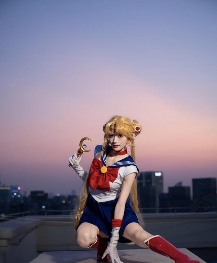 Hình sailor moon cosplay ánh nhìn hiền