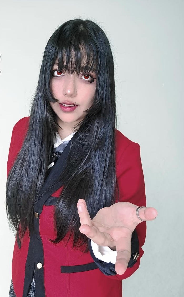 Hình yumeko jabami cosplay mái tóc suôn dài
