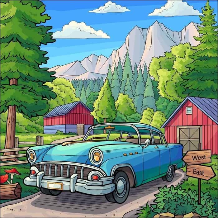 Tranh vẽ ô tô thể hiện sự chính xác trong nét vẽ