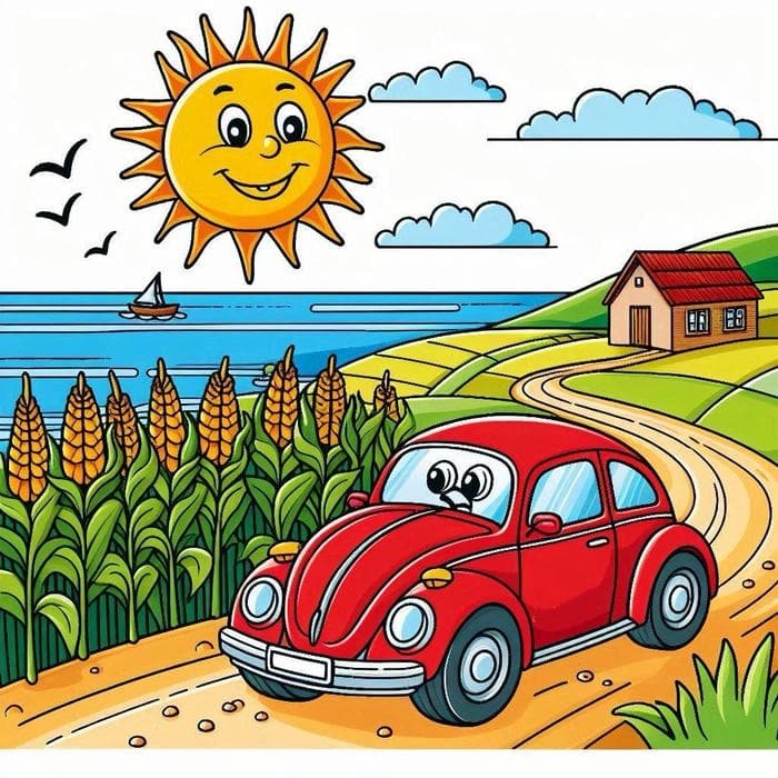 Tranh vẽ ô tô thể hiện sự kiên nhẫn của người vẽ