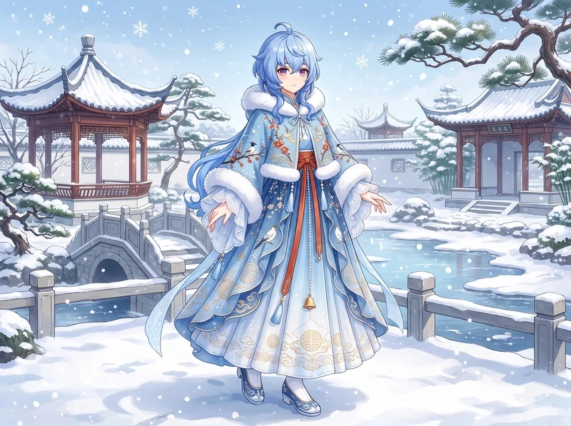 Tuyết rơi anime ảnh mơ màng thanh khiết