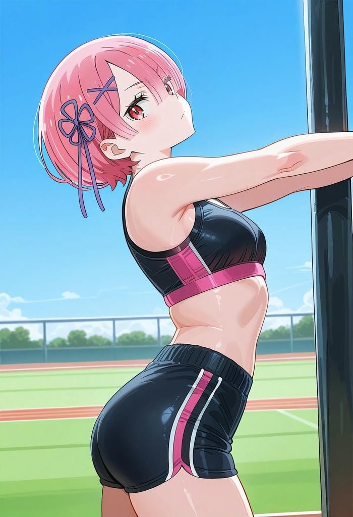 ảnh Ram Re Zero đang tập thể dục