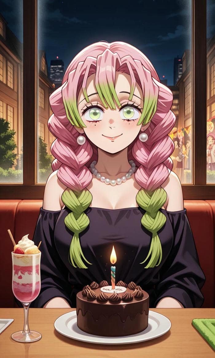 hình ảnh mitsuri anime ánh mắt ngọt ngào