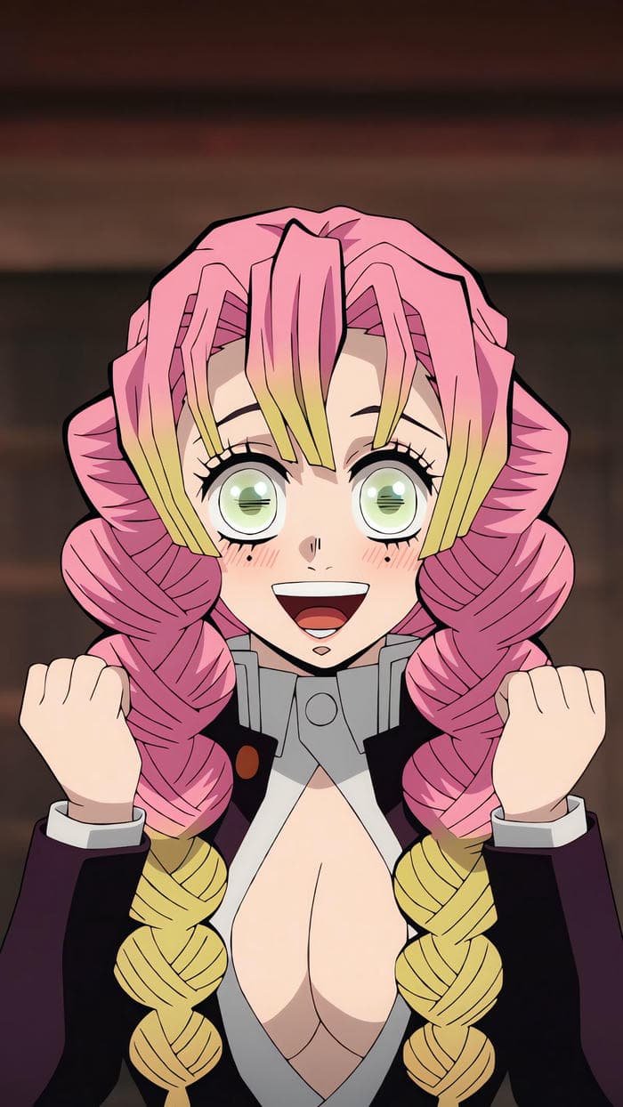 hình ảnh mitsuri anime nụ cười ngọt ngào