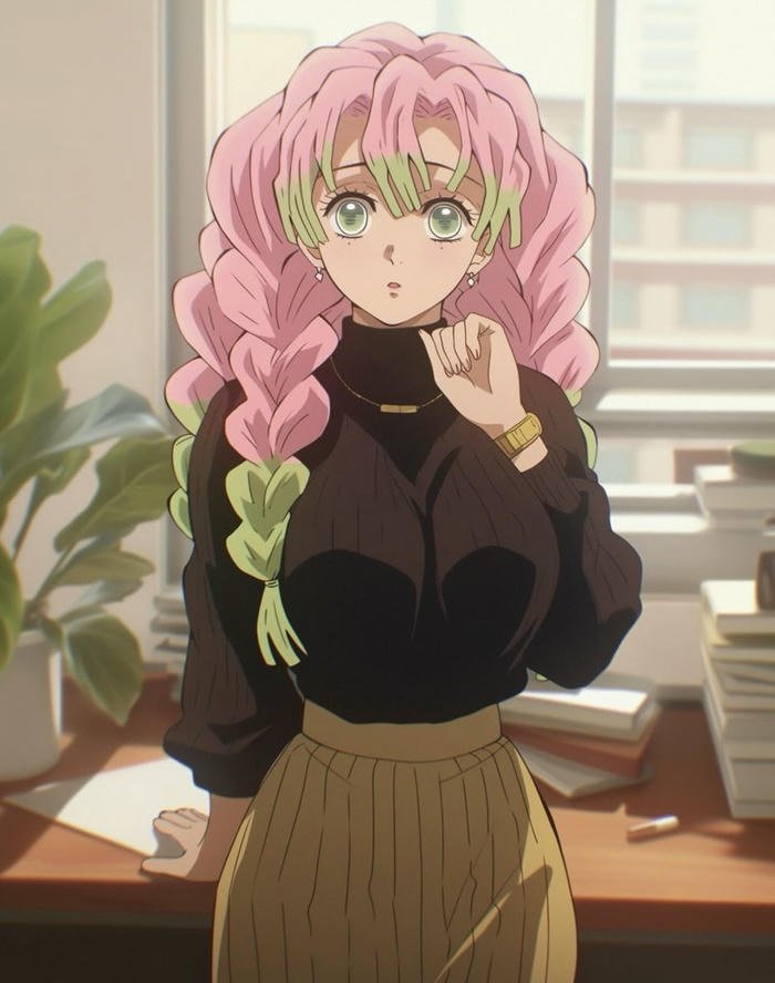 hình ảnh mitsuri anime phong thái dịu dàng