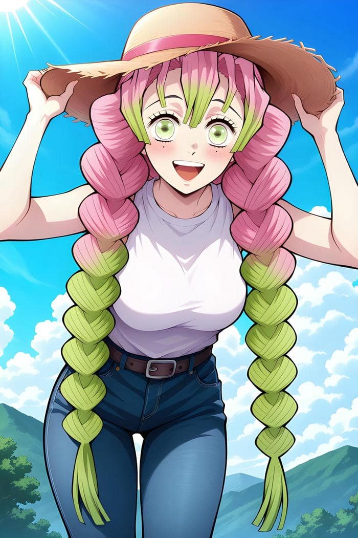 hình mitsuri anime nụ cười tươi tắn