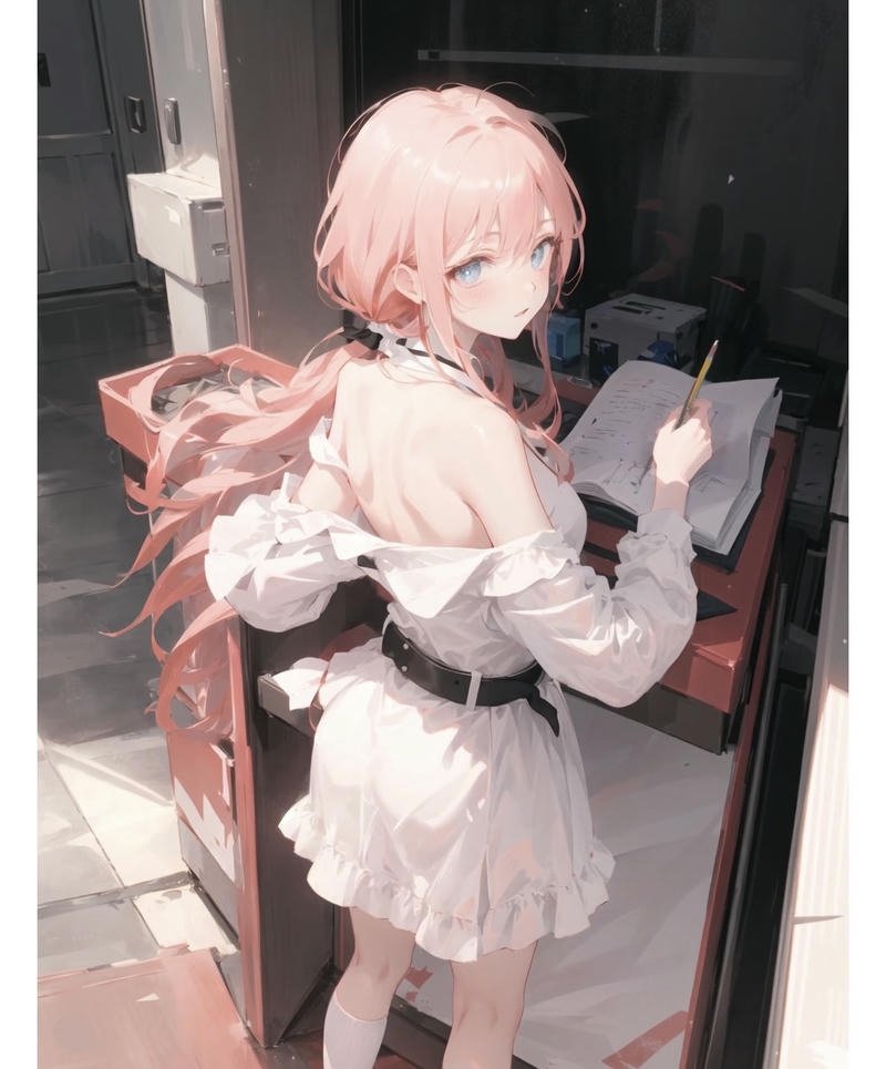 Ảnh cô gái quay lưng anime với mái tóc dài phía sau