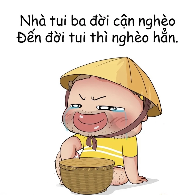 Ảnh meme nghèo tình huống hài về cuối tháng túng thiếu