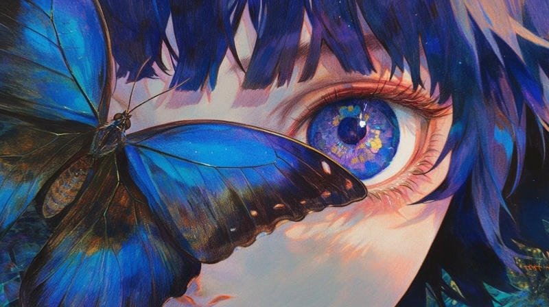 Cận cảnh nét vẽ ánh nhìn phong cách hoạt hình Nhật